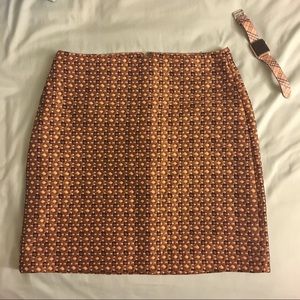 LOFT jacquard skirt, bronze pattern